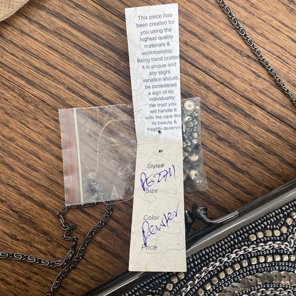 Moyna Couture Beaded Evening Bag / Clutch with Strap - Style PE2711 - NWT - Picture 4 of 10